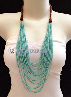 Necklaces Made From Bead Layer With Wood