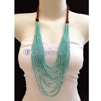 Necklaces Made From Bead Layer With Wood