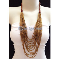 Necklaces Made From Bead Layer With Wood