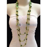 Necklaces Handmade From Bead Layer With Shell