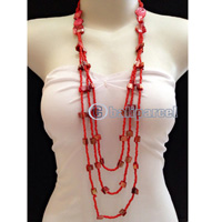 Necklaces Handmade From Bead Layer With Shell
