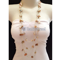 Necklaces Handmade From Bead Layer With Shell