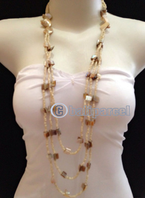 Necklaces Handmade From Bead Layer With Shell