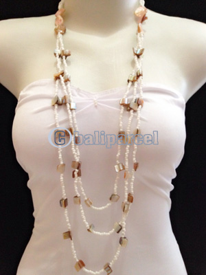 Necklaces Handmade From Bead Layer With Shell