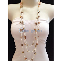 Necklaces Handmade From Bead Layer With Shell