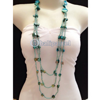 Necklaces Handmade From Bead Layer With Shell