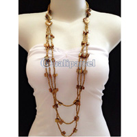 Necklaces Handmade From Bead Layer With Shell