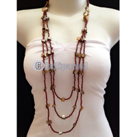 Necklaces Handmade From Bead Layer With Shell