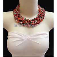 Necklaces Handmade From Bead Short Kepang