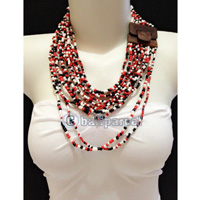 Necklaces Handmade From Bead With Close Wood