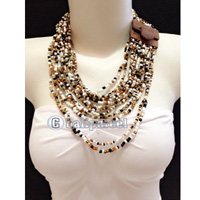 Necklaces Handmade From Bead With Close Wood