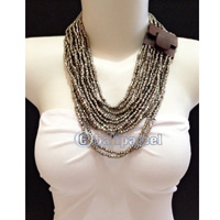 Necklaces Handmade From Bead With Close Wood