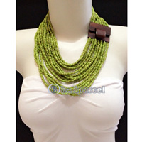 Necklaces Handmade From Bead With Close Wood
