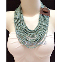 Necklaces Handmade From Bead With Close Wood