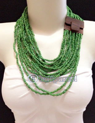 Necklaces Handmade From Bead With Close Wood