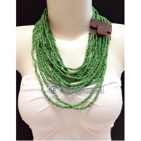 Necklaces Handmade From Bead With Close Wood