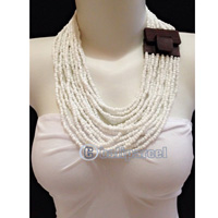 Necklaces Handmade From Bead With Close Wood