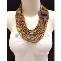Necklaces Handmade From Bead With Close Wood