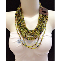 Necklaces Handmade From Bead With Close Wood