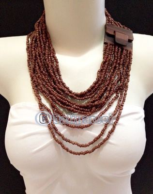 Necklaces Handmade From Bead With Close Wood