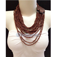 Necklaces Handmade From Bead With Close Wood