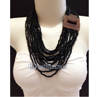 Necklaces Handmade From Bead With Close Wood
