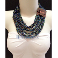 Necklaces Handmade From Bead With Close Wood