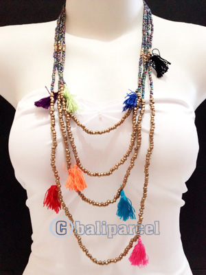 Necklaces Handmade From Bead Layer Tassel