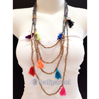 Necklaces Handmade From Bead Layer Tassel