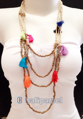 Necklaces Handmade From Bead Layer Tassel