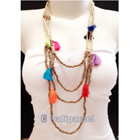 Necklaces Handmade From Bead Layer Tassel