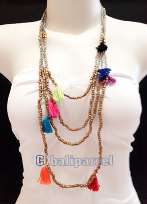 Necklaces Handmade From Bead Layer Tassel
