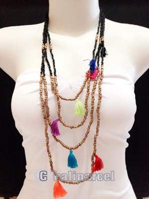 Necklaces Handmade From Bead Layer Tassel