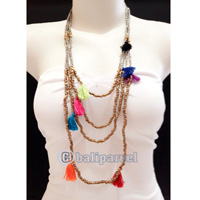 Necklaces Handmade From Bead Layer Tassel