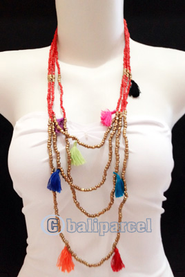 Necklaces Handmade From Bead Layer Tassel