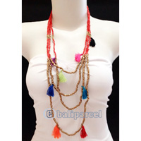 Necklaces Handmade From Bead Layer Tassel