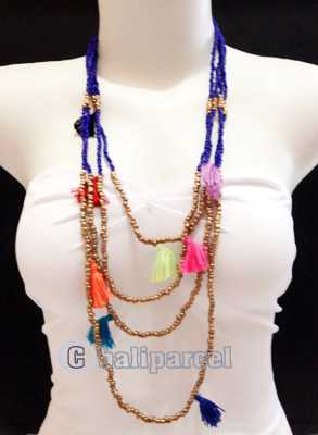 Necklaces Handmade From Bead Layer Tassel