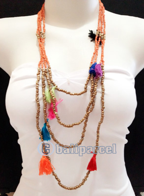 Necklaces Handmade From Bead Layer Tassel