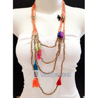 Necklaces Handmade From Bead Layer Tassel