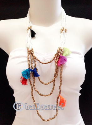 Necklaces Handmade From Bead Layer Tassel