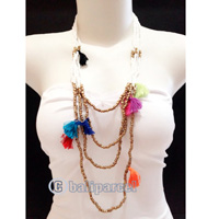 Necklaces Handmade From Bead Layer Tassel