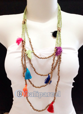 Necklaces Handmade From Bead Layer Tassel