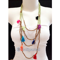 Necklaces Handmade From Bead Layer Tassel