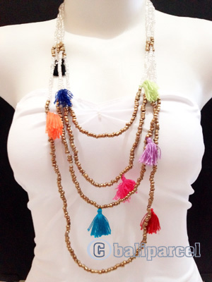 Necklaces Handmade From Bead Layer Tassel