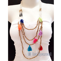 Necklaces Handmade From Bead Layer Tassel