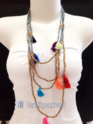 Necklaces Handmade From Bead Layer Tassel