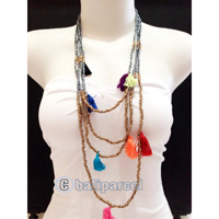 Necklaces Handmade From Bead Layer Tassel