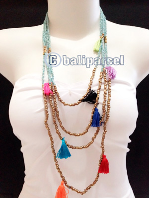Necklaces Handmade From Bead Layer Tassel