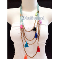 Necklaces Handmade From Bead Layer Tassel