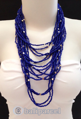 Necklaces Handmade From Bead Layer With Silver Metal
